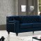 Harley Sofa 616 in Navy Velvet Fabric by Meridian w/Options