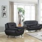 1070 Sofa in Black Faux Leather w/Options