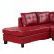 G909B Sectional Sofa w/Ottoman in Red Leatherette by Glory