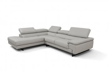 Simba Sectional Sofa in Light Gray Leather by Beverly Hills [BHSS-Simba Light Gray]