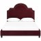 Primrose Upholstered Platform Queen Bed in Maroon Velvet by Modw