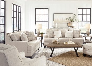 Claredon Sofa & Loveseat Set 15602 in Linen Fabric by Ashley [SFAS-15602 Claredon Linen]