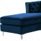 Jesse Sectional Sofa 668 in Navy Velvet Fabric by Meridian