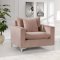 Naomi Sofa 633 in Pink Velvet Fabric by Meridian w/Options