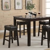 Black Modern 5Pc Faux Marble Top Counter Height Dining Set