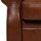 Dark Caramel Full Italian Leather Pushback Recliner Chair