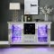 Noralie Wine Cabinet w/LED AC00525 in Mirrored by Acme