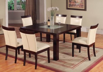 Espresso Finish Modern 5 Pc Dining Set w/Optional Side Chairs [WDDS-1320-DT]