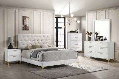 Kendall Bedroom Set 5Pc 224401 in White by Coaster