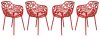 Devon Set of 4 Indoor/Outdoor Chairs DCA23R in Red by LeisureMod