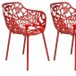 Devon Set of 4 Indoor/Outdoor Chairs DCA23R in Red by LeisureMod