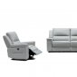 Hearst Power Motion Sofa 3Pc Set - Light Grey Leatherette by VIG