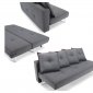 Dark Grey Basic Fabric Modern Sofa Bed w/Red Contrast Stitching