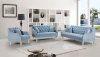 Roxy Sofa 635 in Sky Blue Velvet Fabric by Meridian w/Options