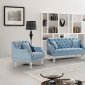 Roxy Sofa 635 in Sky Blue Velvet Fabric by Meridian w/Options