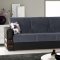 Safir Sofa Bed in Grey Microfiber by Rain w/Optional Items