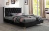 Rowan Upholstered Bed 28990 in Black Fabric by Acme