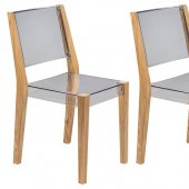 Barker Set of 4 Dining Chairs BC19CL in Clear by LeisureMod