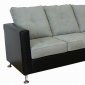 Light Grey Fabric & Black Vinyl Modern Sectional Sofa