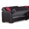 Bronx Sectional Sofa Bed in Black Bonded Leather by Empire