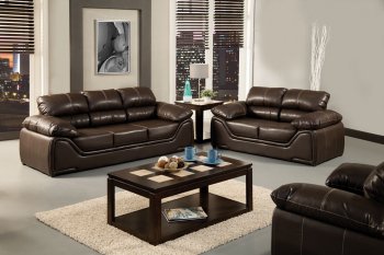 SM6041 Durres Sofa in Espresso Bonded Leather w/Options [FAS-SM6041 Durres]