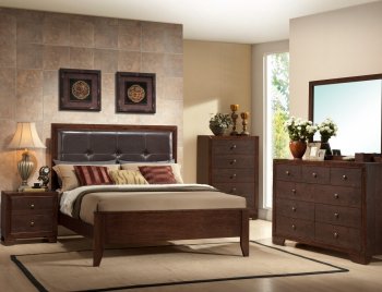 B201 Bedroom Set in Brown Cherry w/Options [EGBS-B201-B200]