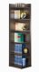 Cappuccino Finish Modern Corner Bookcase w/Six Shelves