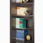 Cappuccino Finish Modern Corner Bookcase w/Six Shelves