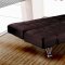 Brown Leatherette Modern Convertible Sofa Bed w/Metal Legs