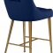 Owen Counter Stool 745 Set of 2 Navy Velvet Fabric by Meridian