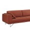 Hampton Sectional Sofa in Pumpkin Premium Leather by J&M