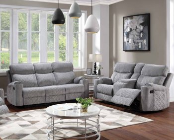 Aulada Motion Sofa 56900 in Gray Fabric by Acme w/Options [AMS-56900 Aulada]