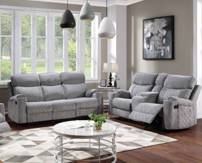 Aulada Motion Sofa 56900 in Gray Fabric by Acme w/Options