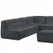 Align 5Pc Sectional Sofa Set in Charcoal Fabric by Modway