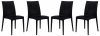 Weave Set of 4 Indoor/Outdoor Chairs MC19BL - Black - LeisureMod