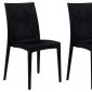 Weave Set of 4 Indoor/Outdoor Chairs MC19BL - Black - LeisureMod