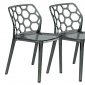 Dynamic Set of 4 Dining Chairs DC19BL in Black by LeisureMod