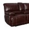 U1953 Reclining Sofa in Coffee Bonded Leather Global