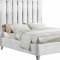 Enzo Upholstered Bed in White Velvet Fabric by Meridian