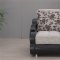 Fabric & Dark Vinyl Two-Tone Modern Sofa Bed w/Options