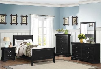 Mayville 2147BK 4Pc Youth Bedroom Set in Black by Homelegance [HEKB-2147BK Mayville]