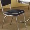 White Top & Chrome Base Modern 5Pc Dining Set w/Black Chairs