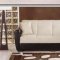 Beige Microfiber Elegant Modern Sleeper Sofa with Storage