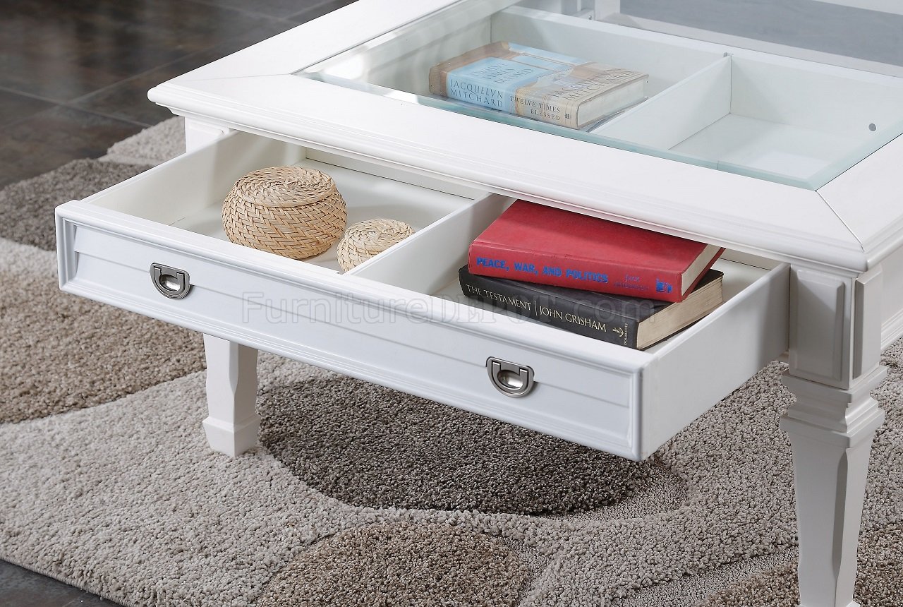 Adalyn 80530 3Pc Coffee Table Set in White by Acme