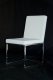 White Leather Match Set of 4 Modern Dining Chairs w/Metal Legs