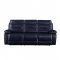 Aashi Motion Sofa 55370 Midnight Blue Leather-Gel Match by Acme