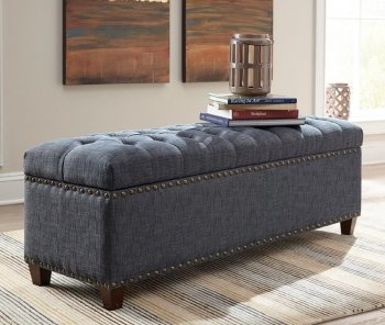 500457 Storage Bench in Grey Fabric by Coaster w/Nailhead Trim [CRBN-500457]