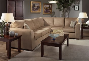 Camel Microfiber Modern Sectional Sofa w/Optional Items [AFSS-7770-Camel]