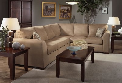 Camel Microfiber Modern Sectional Sofa w/Optional Items