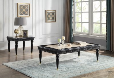 Tayden Coffee Table LV01158 in Beige & Black by Acme w/Options